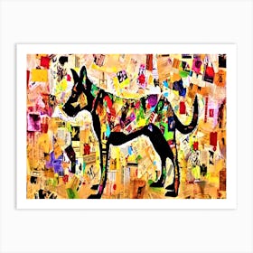 Patchwork Shepard Dog - Dog On Paper Art Print