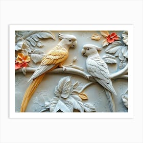 Beautiful Parrot 3d Art Print