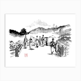 Edo Bridge Art Print