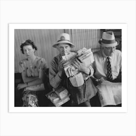 Untitled Photo, Possibly Related To Postman Loaded With Mail Waiting For Streetcar, Streetcar Terminal, Oklahoma Art Print