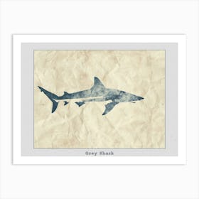 Grey Shark Silhouette 6 Poster Art Print