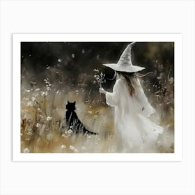 Witch In The Field Art Print