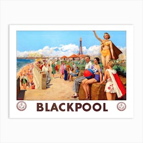 Blackpool On Summer Art Print