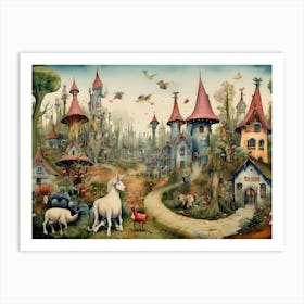 Fantasy Village 5 Art Print