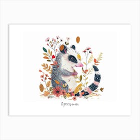 Little Floral Opossum 3 Poster Art Print