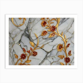 Gold Leaf On Marble Art Print