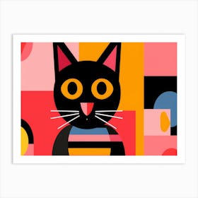 Cat With A Colorful Background Art Print