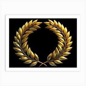 Golden Laurel Wreath 4 Art Print