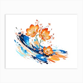 Abstract Paint Splash Flower Arrangement 3 Art Print