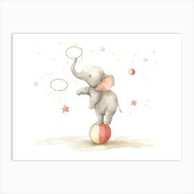 Circus Elephant Kids and Nursery Art Print