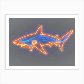 Orange Smooth Hammerhead Neon Shark 4 Art Print