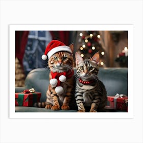 Christmas Cats Art Print