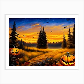 Halloween Pumpkins Art Print