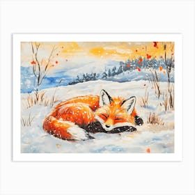 Red Fox In The Snow Art Print