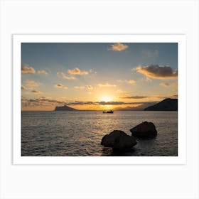 Sunset on the Mediterranean coast Art Print