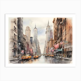 New York Drawing Watercolor 4 Art Print