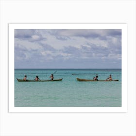 Children Playing Canoes In Indonesia Art Print