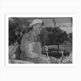 Wheat Farmer On Caterpillar Tractor Used To Draw Combine, Whitman County, Washington By Russell Lee Art Print