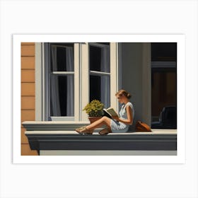 Reading By The Window Art Print