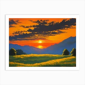 Sunset In The Mountains 68 Art Print