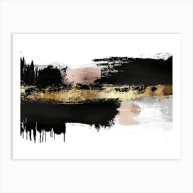 Abstract Black And Gold Painting 97 Art Print