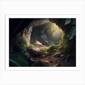 Secret Cave Hidden In A Thicket Art Print