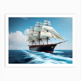 Sailing Ship In The Ocean Art Print