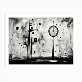 Time Abstract Black And White 1 Art Print