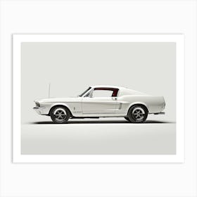 Toy Car 67 Ford Mustang Coupe White Art Print