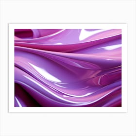Pink & Purple Gloss Fluid Folds Abstract 2 Art Print