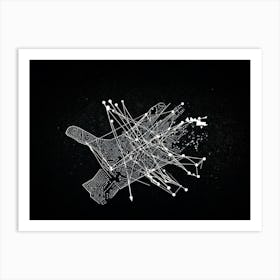 Abstract Composition Featuring A Black Hand Formed By A Constellation Of Arrows And Pointers Set In (3) Art Print