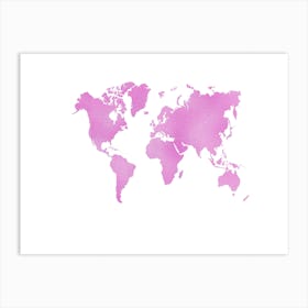 Watercolor World Map Art Print