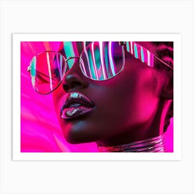 Afro-American Woman In Glasses Art Print