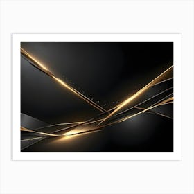 Gold And Black Abstract Background Art Print