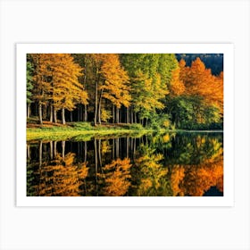 Serene Autumn Reflections 14 Art Print