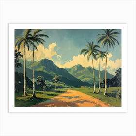 Palm Trees On A Dirt Road Art Print