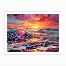 Sunset At The Beach 66 Art Print