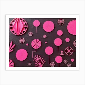 Pikaso Texttoimage Pink Geometric Whimsies Art Print