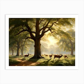 Deer In The Woods 3 Art Print