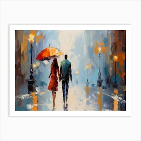 Diktorrr An Oil Painting Of People Walking Under A Red Umbrella 1248b986 Dadd 413f Ad67 8ca26d4037aa Topaz Enhance 2 Art Print