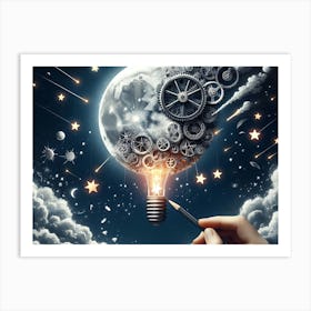 Light Bulb In The Sky Art Print