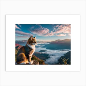 Cat In The Mountains Art Print