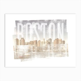 Boston Skyline Vintage Art Print
