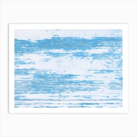 Blue Painted Wood Background 1 Art Print