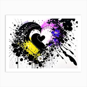 Heart Splatter 5 Art Print