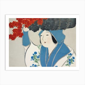 Woman From Momoyogusa Flowers Of A Hundred Generations, Kamisaka Sekka Art Print