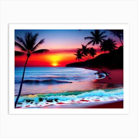 Sunset At The Beach 328 Art Print