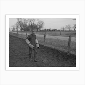 Tip Estes Carrying Tiles To Load On A Wagon, Fowler, Indiana By Russell Lee 1 Art Print