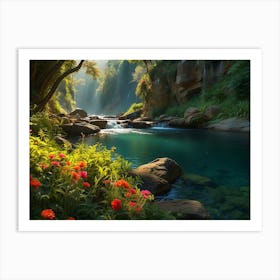 Sunrise In The Forest Art Print