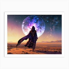 Man Walking In The Desert Art Print